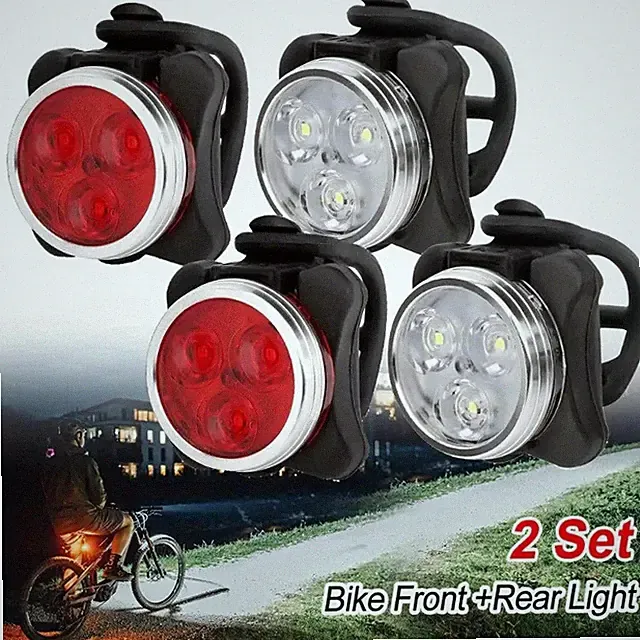 4Set USB Rechargeable LED MTB Bicycle Light 900000LM Racing Bike Front Headlight