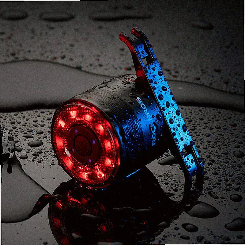 ROCKBROS Bike Colorful Taillight USB Charging Warning Bicycle Rear Light Safty