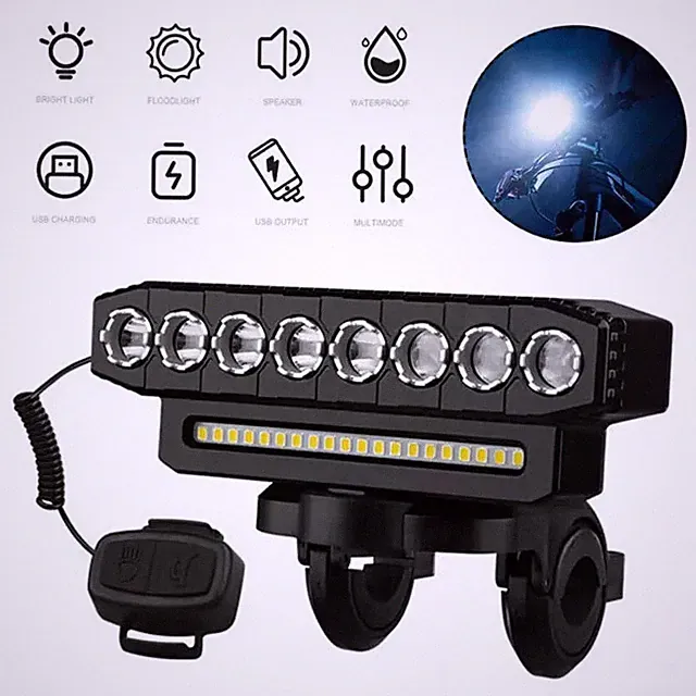 Super Bright Bicycle Front Headlight LED Bike Light USB Rechargeable Waterproof
