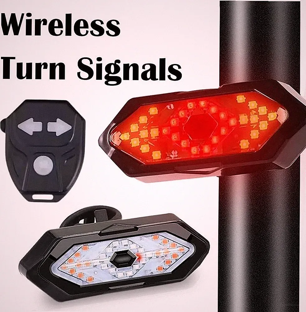 Wireless Bike Taillight Remote Turn Signal Bicycle Rear Light Cycling Tail Lamp